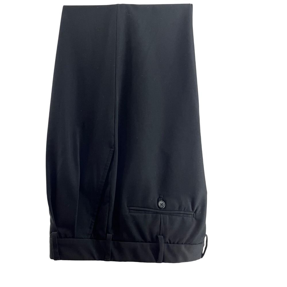 George Dress Pants Mens 32x30 Black Excellent Pleated Cuffed GM09Y096